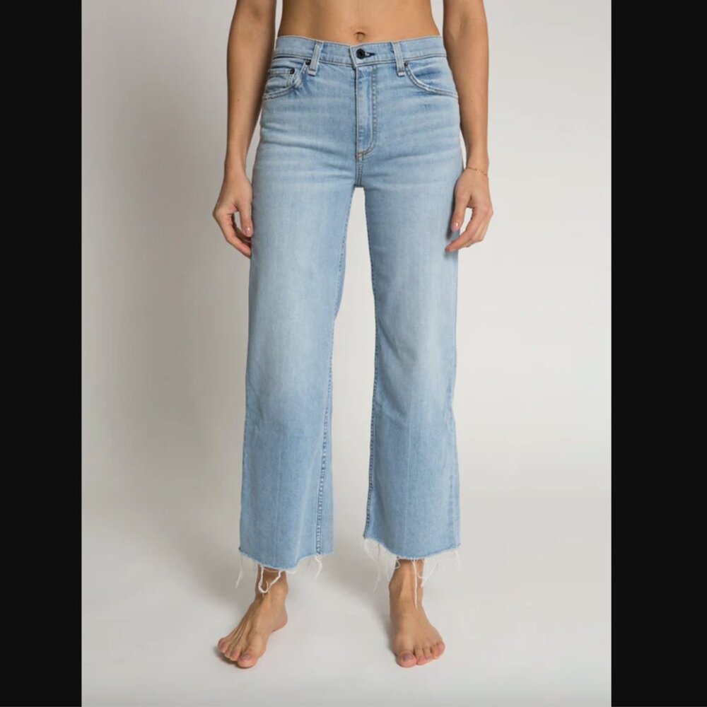 ASKK NY Crop Wide Leg Jeans  Zuma Blue Wash– Size 26